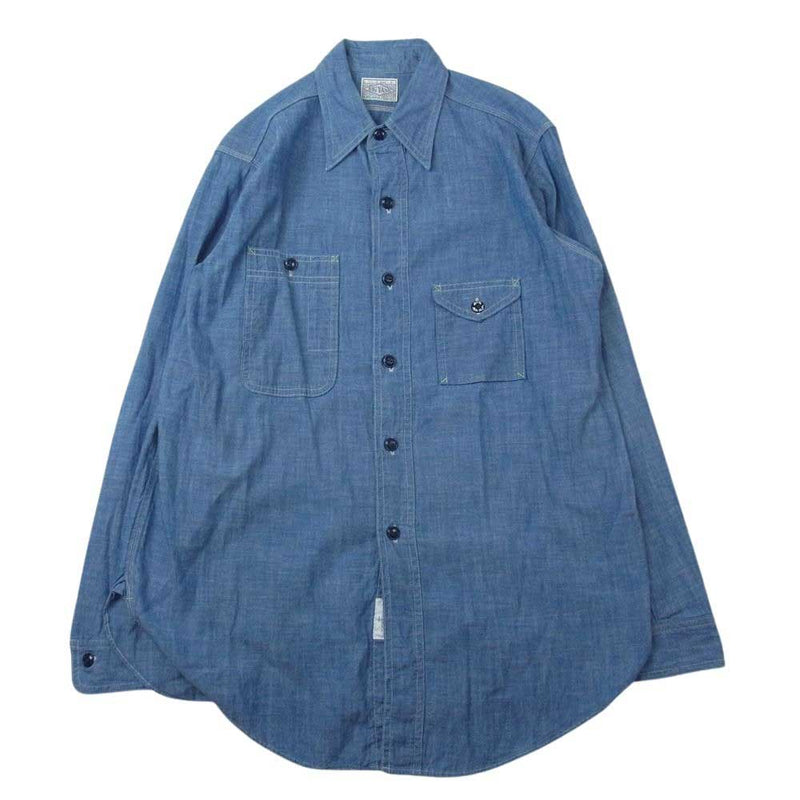 ANATOMICA アナトミカ 530-541-18 S19 BIG YANK ビッグヤンク 1935 WORK SHIRT シャンブレー ワーク 長袖 シャツ インディゴブルー系 15【美品】【中古】