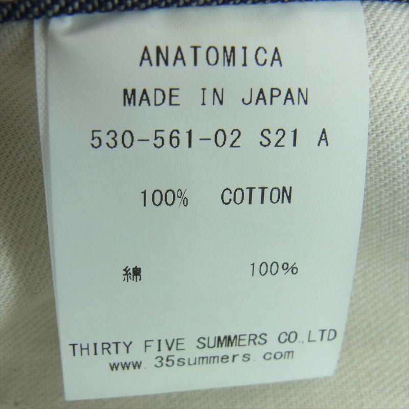 ANATOMICA アナトミカ 530-561-02 S21 A 1940 DUNGAREE PANTS ダンガリー デニム パンツ インディゴブルー系 32【新古品】【未使用】【中古】