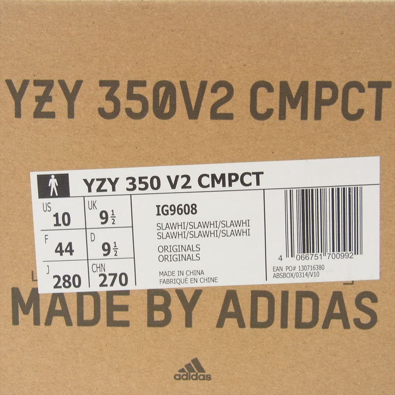 adidas アディダス IG9608 YEEZY Boost 350V2 CMPCT Slate White イージーブースト コンパクト スレート ホワイト スニーカー グレー系 ブラック系 28cm【新古品】【未使用】【中古】