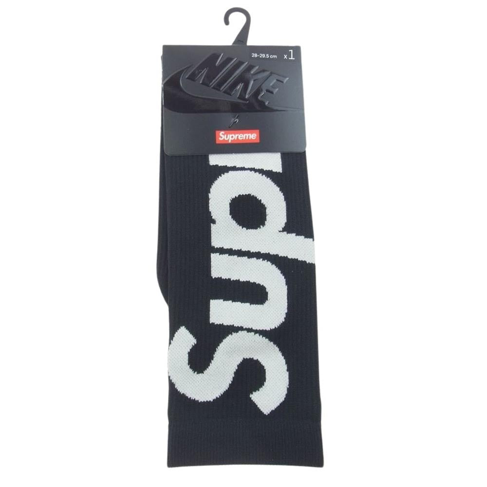 Supreme シュプリーム CU9069-010 × Nike ナイキ Lightweight Crew Socks ライトウェイト クルー ソックス 靴下 ブラック系 4(28～29.5cm)【新古品】【未使用】【中古】