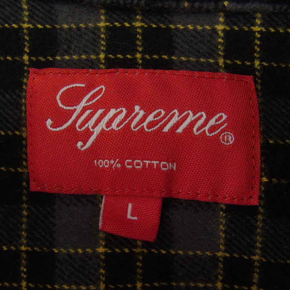 Supreme シュプリーム 22SS Mini Plaid Hooded Shirt ミニ プレイド フーデッド フランネル 長袖 シャツ ブラック系 L【美品】【中古】