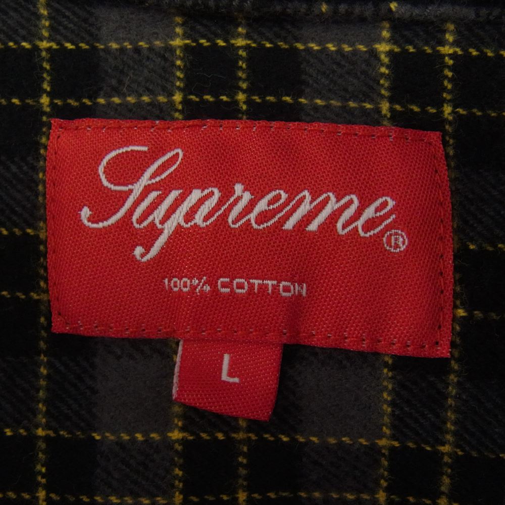 Supreme シュプリーム 22SS Mini Plaid Hooded Shirt ミニ プレイド フーデッド フランネル 長袖 シャツ ブラック系 L【美品】【中古】