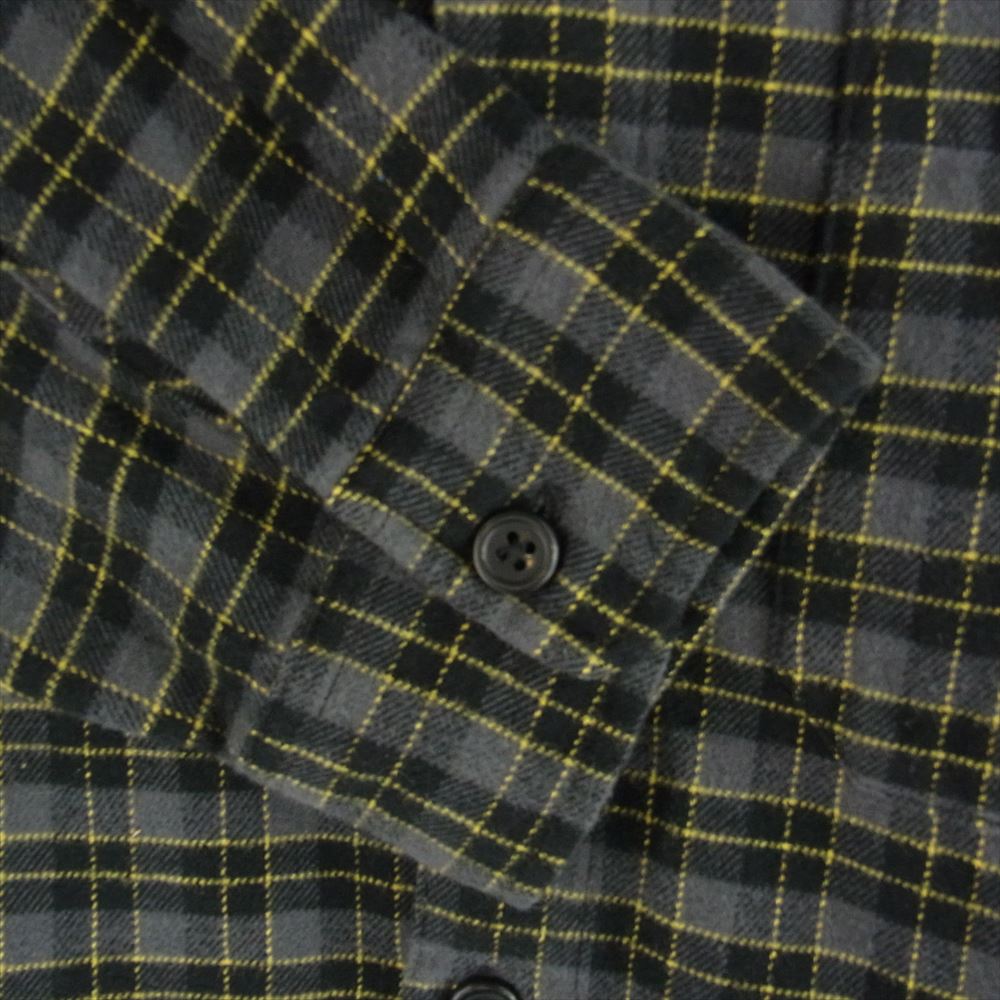 Supreme シュプリーム 22SS Mini Plaid Hooded Shirt ミニ プレイド フーデッド フランネル 長袖 シャツ ブラック系 L【美品】【中古】