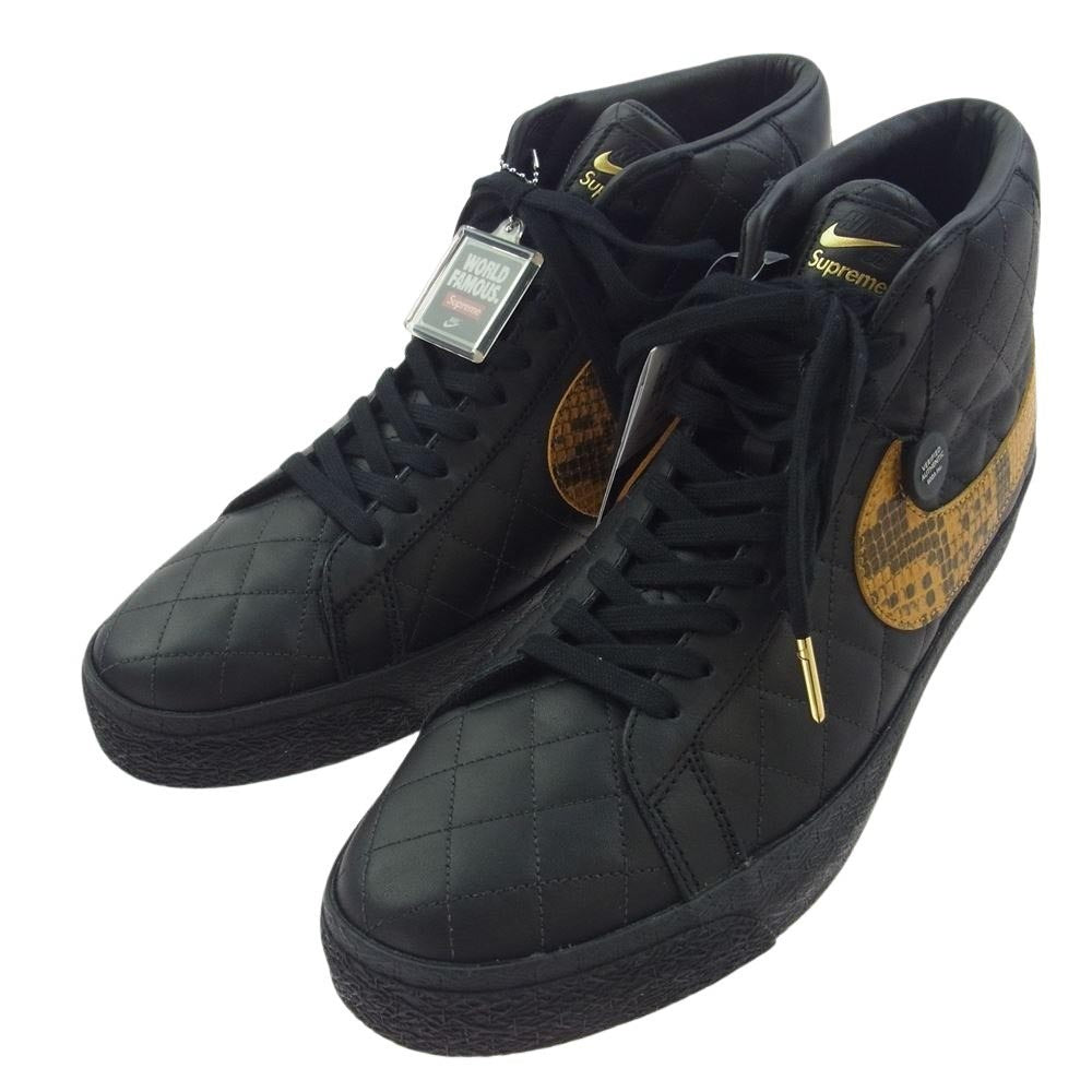 Supreme シュプリーム DV5078-001 × Nike ナイキ SB Blazer Mid Black エスビー ブレーザー ミッド ブラック ハイカット スニーカー ブラック系 30cm【極上美品】【中古】