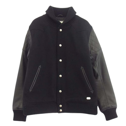 CRIMIE クライミー 18AW CR1-02A5-JK07 WESTERN AWARD JACKET 袖レザー ウエスタンヨーク アワード スタジャン ジャケット ブラック系 L【中古】