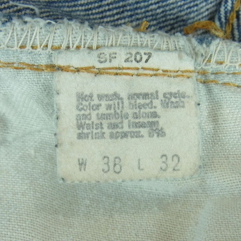 Levi's リーバイス ヴィンテージ オリジナル 66後期 501 ボタン裏刻印6 SMALLe スモールe デニム パンツ インディゴブルー系 W38 L32【中古】