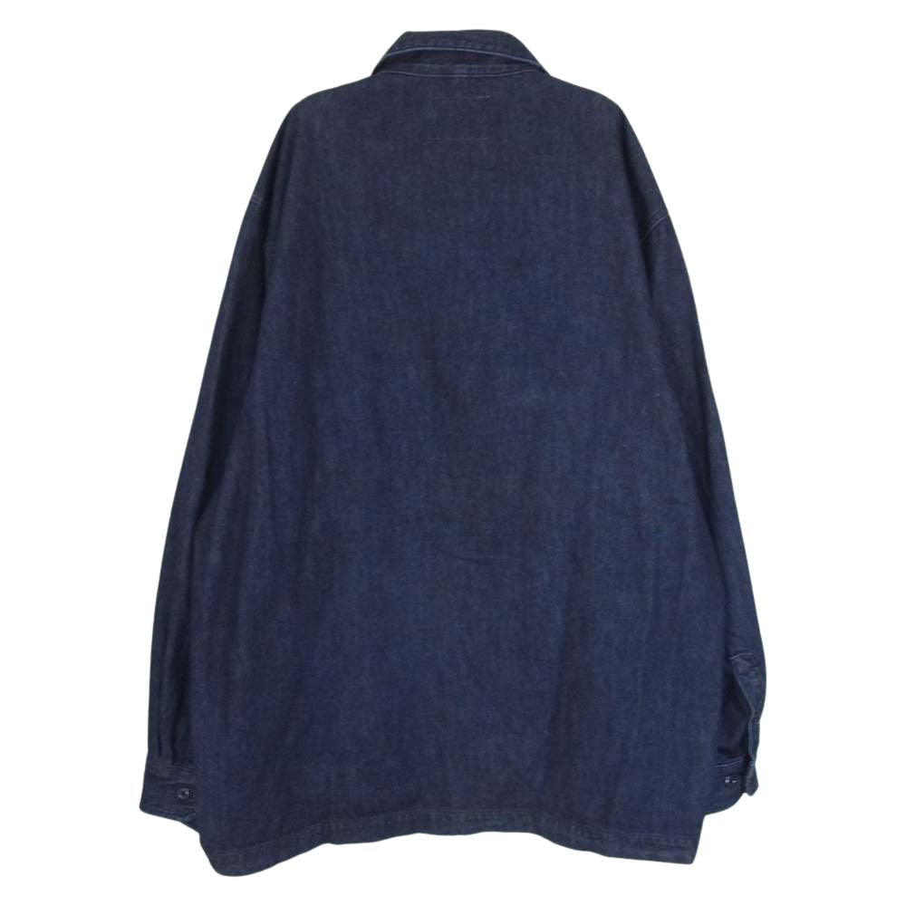 WTAPS ダブルタップス 23SS 231BRDT-SHM01 CBW/LS/COTTON. DENIM インディゴ デニム ビッグポケット 長袖シャツ インディゴブルー系 04【中古】