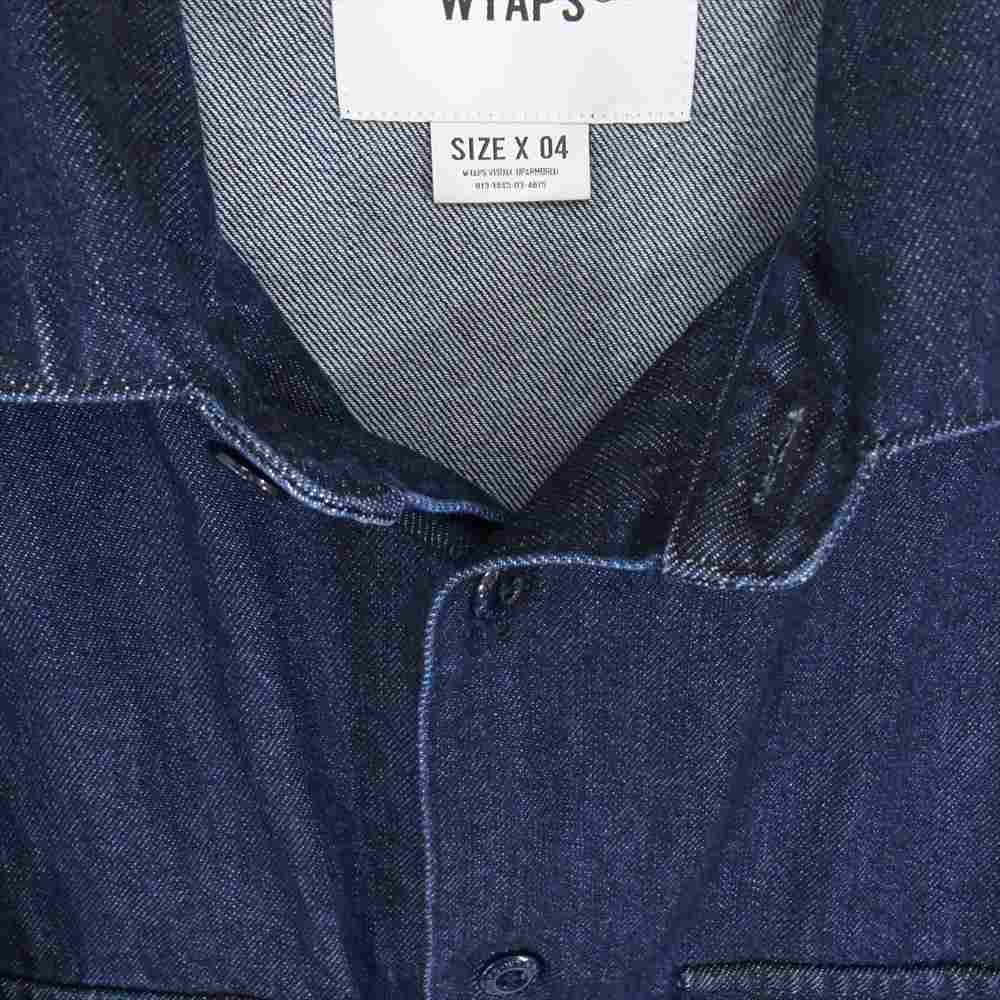 WTAPS ダブルタップス 23SS 231BRDT-SHM01 CBW/LS/COTTON. DENIM インディゴ デニム ビッグポケット 長袖シャツ インディゴブルー系 04【中古】