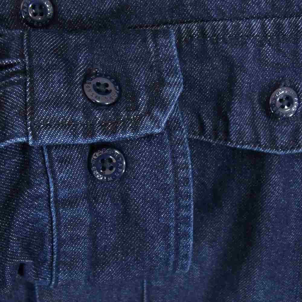 WTAPS ダブルタップス 23SS 231BRDT-SHM01 CBW/LS/COTTON. DENIM インディゴ デニム ビッグポケット 長袖シャツ インディゴブルー系 04【中古】