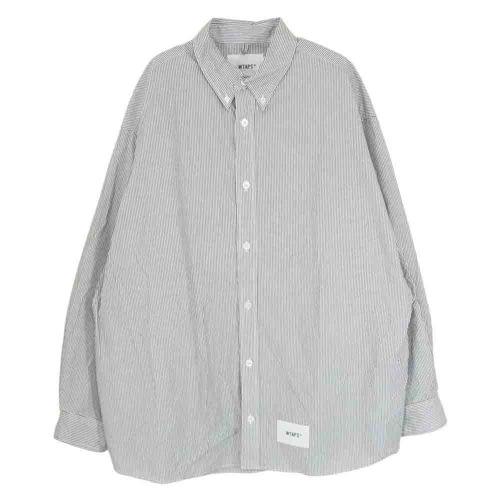 WTAPS ダブルタップス 23AW 232GWDT-SHM03 BROADCLOTH.TEXTILE.PROTECT ブロード ストライプ バックプリント 長袖 シャツ X03【中古】