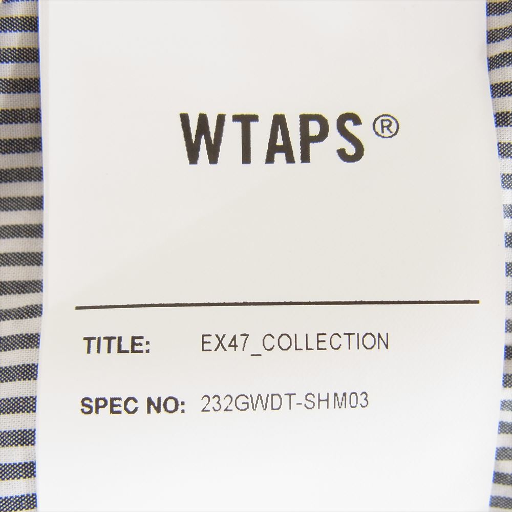 WTAPS ダブルタップス 23AW 232GWDT-SHM03 BROADCLOTH.TEXTILE.PROTECT ブロード ストライプ バックプリント 長袖 シャツ X03【中古】