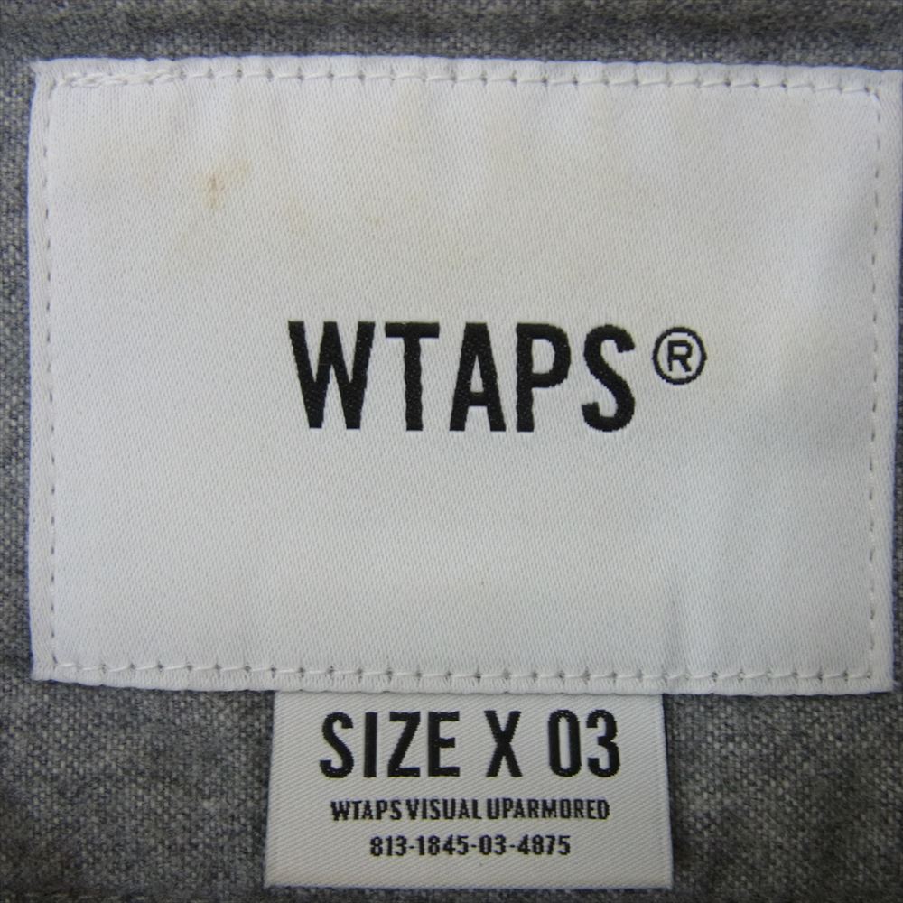 WTAPS ダブルタップス 19SS 191TQDT-SHM03 LEAGUE SS SHIRT リーグ ショートスリーブ シャツ オックスフォード コットン ベースボール プルオーバー 半袖 シャツ グレー系 X03【中古】