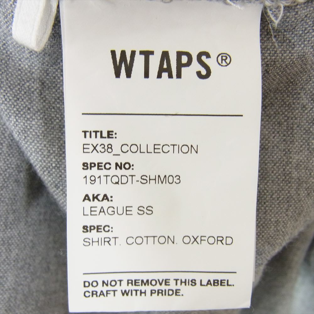 WTAPS ダブルタップス 19SS 191TQDT-SHM03 LEAGUE SS SHIRT リーグ ショートスリーブ シャツ オックス –  ブランド古着 LIFE