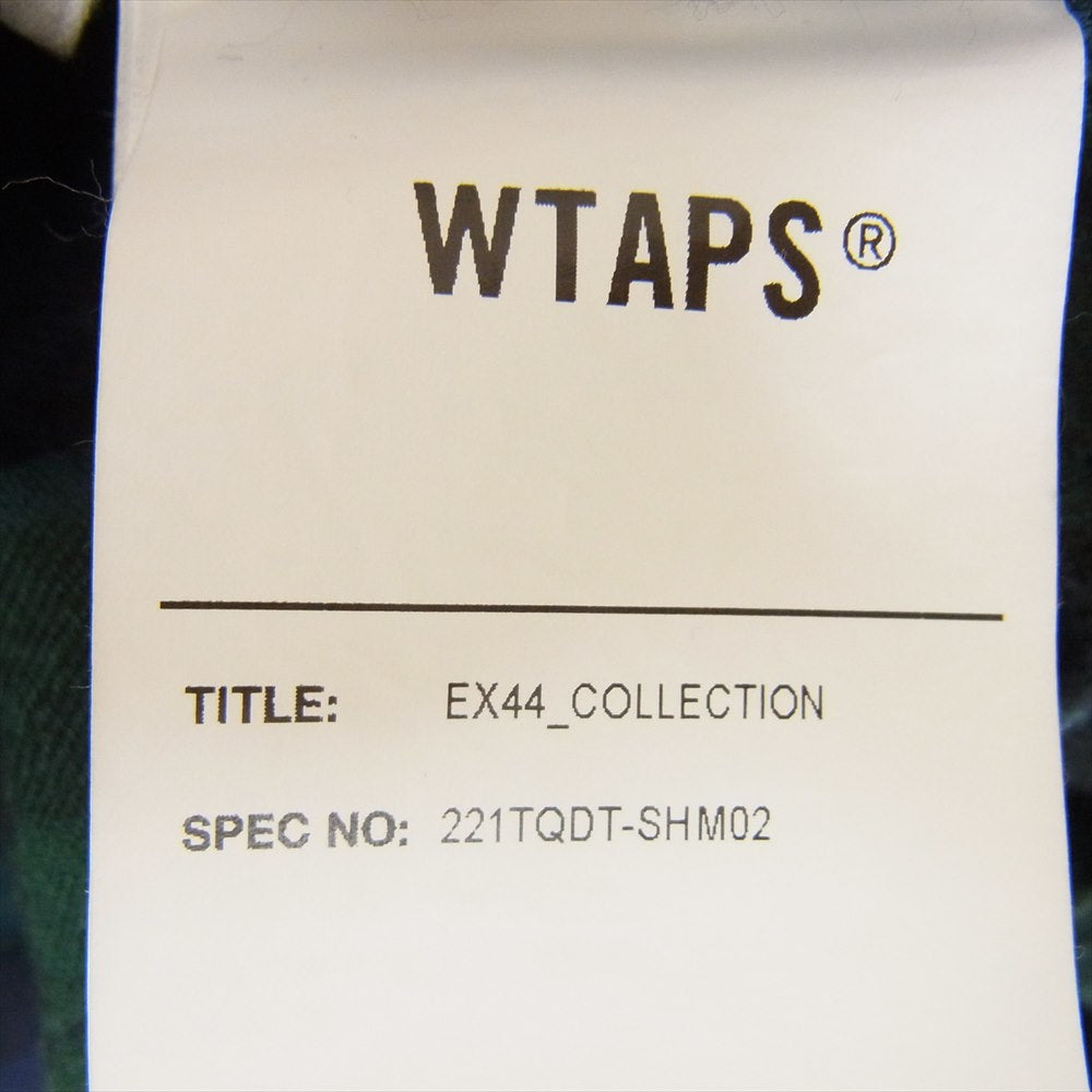 WTAPS ダブルタップス 22SS 221TQDT-SHM02 LS COTTON FLANNEL TEXTILE コットン フランネル ブラックウォッチ チェック ビッグポケット 長袖シャツ グリーン系 03【中古】