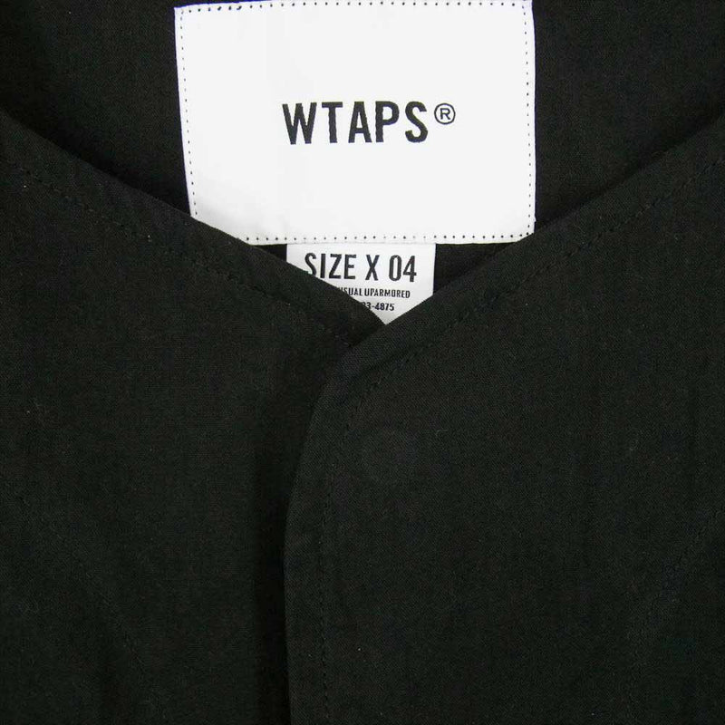 WTAPS ダブルタップス 22SS 221WVDT-SHM04 SCOUT/LS/NYCO.TUSSAH スカウト バック クロスボーン 刺繍 ノーカラー 長袖シャツ ブラック系 X04【中古】