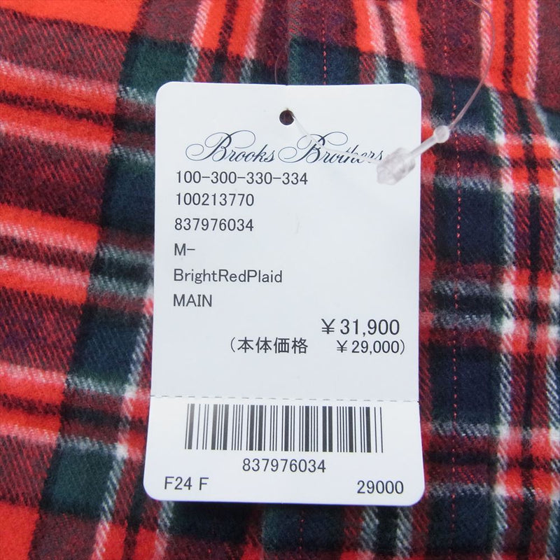 Brooks Brothers ブルックスブラザーズ 100213770 コットンフランネル チェック 長袖 シャツ ジャケット レッド系 M【新古品】【未使用】【中古】