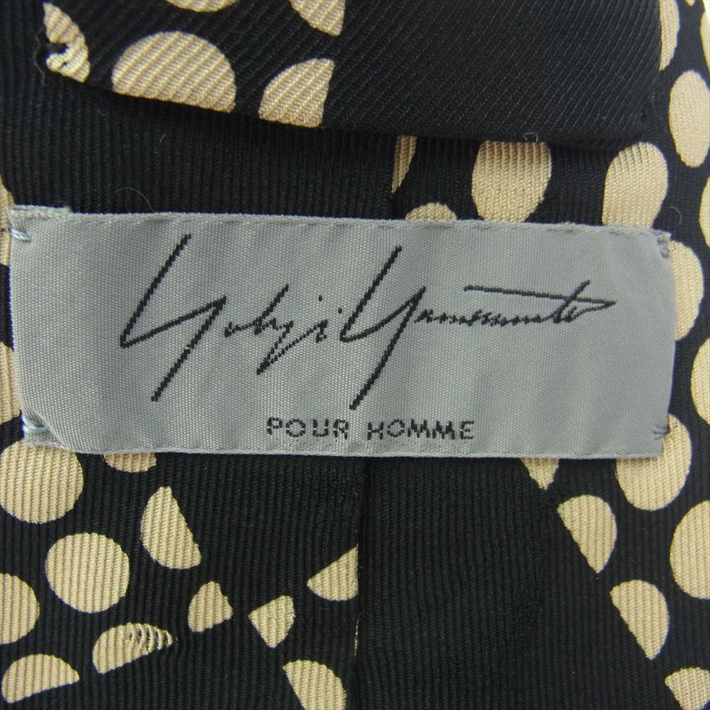 Yohji Yamamoto POUR HOMME ヨウジヤマモトプールオム ドット柄 ネクタイ ブラック系【中古】