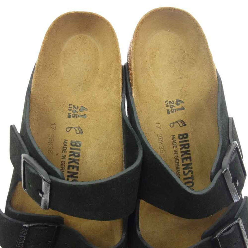 BIRKENSTOCK ビルケンシュトック Arizona BS アリゾナ サンダル ブラック スエード ブラック系 41【極上美品】【中古】