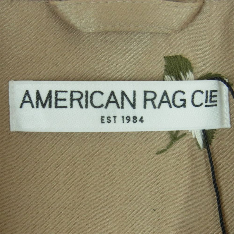 AMERICAN RAG CIE アメリカンラグシー 8502-18S-107 フラワー刺繍 エンブロイダリー オープンカラー 長袖 シャツ ライトブラウン系 1【美品】【中古】