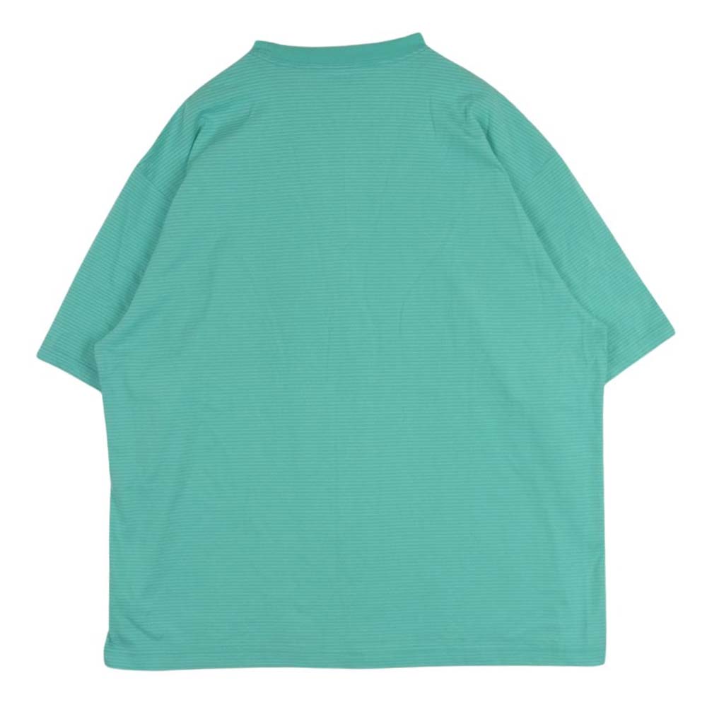 The Ennoy Professional ザ エンノイ プロフェッショナル 23SS Border T-Shirt MINT BLUE WHITE ロゴ刺繍 ボーダー 半袖 Tシャツ ミントブルー系 L【中古】