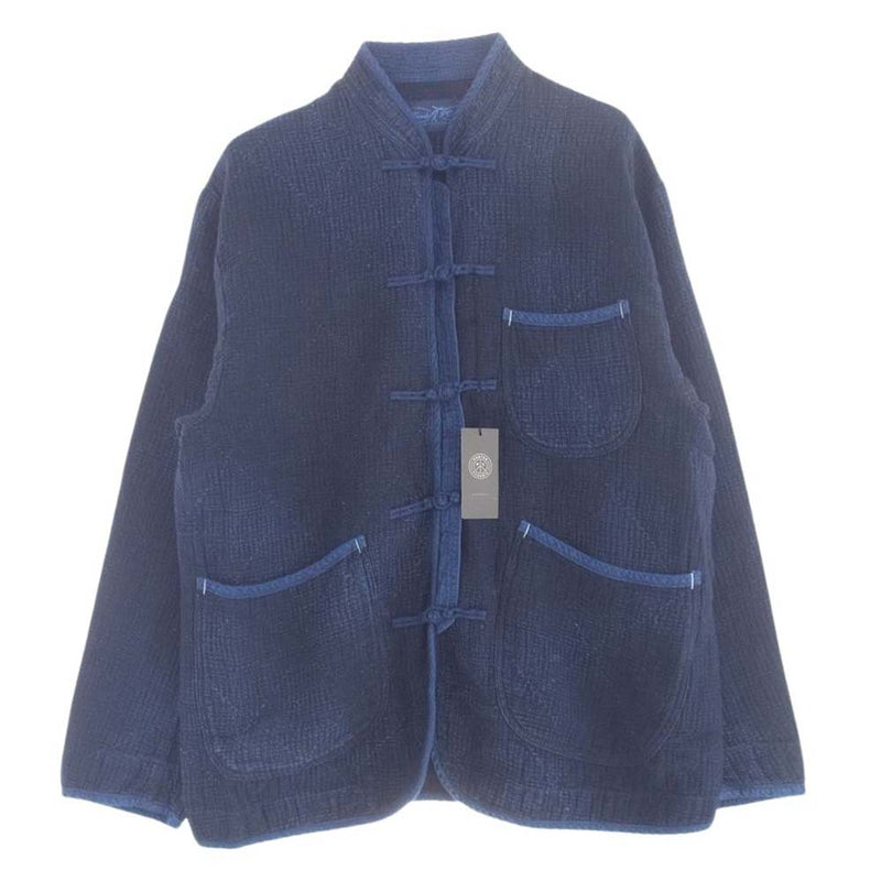 PORTER CLASSIC ポータークラシック PC-032-2912-0040-0003 NEW SASHIKO LIGHT CHINESE JACKET ニューサシコ ライト チャイニーズ 刺し子 ジャケット ブルー系 3【新古品】【未使用】【中古】