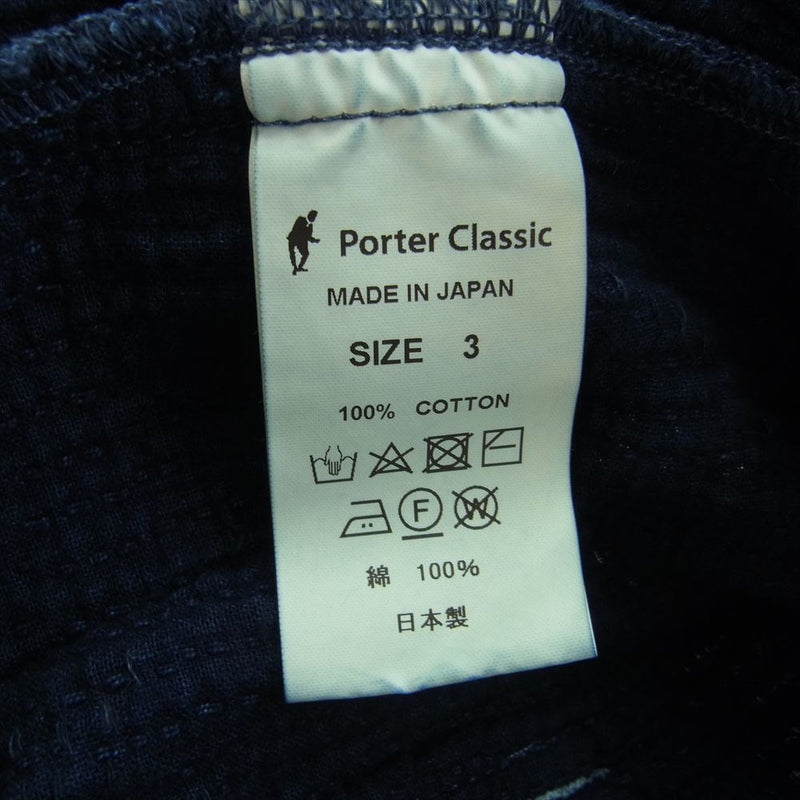 PORTER CLASSIC ポータークラシック PC-032-2912-0040-0003 NEW SASHIKO LIGHT CHINESE JACKET ニューサシコ ライト チャイニーズ 刺し子 ジャケット ブルー系 3【新古品】【未使用】【中古】