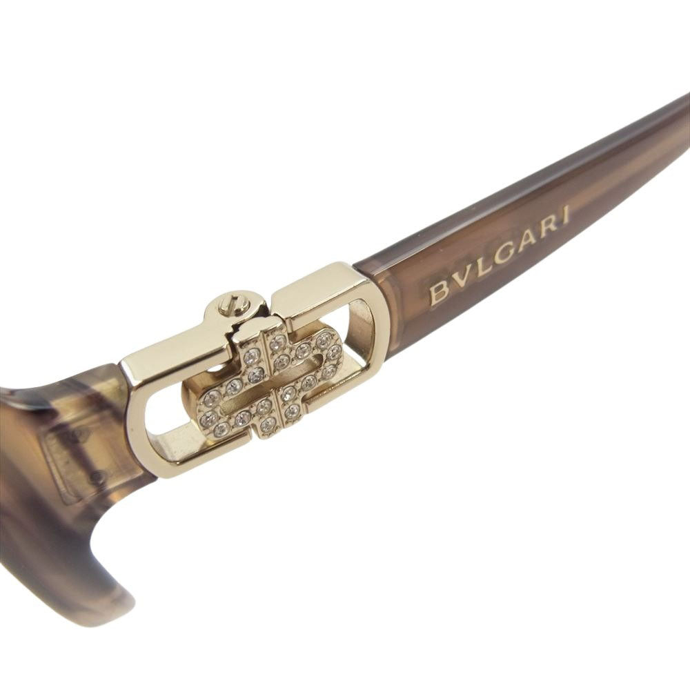 BVLGARI ブルガリ 8107-B-A パレンテシ ラインストーン サングラス ブラウン系 59□16-125【中古】
