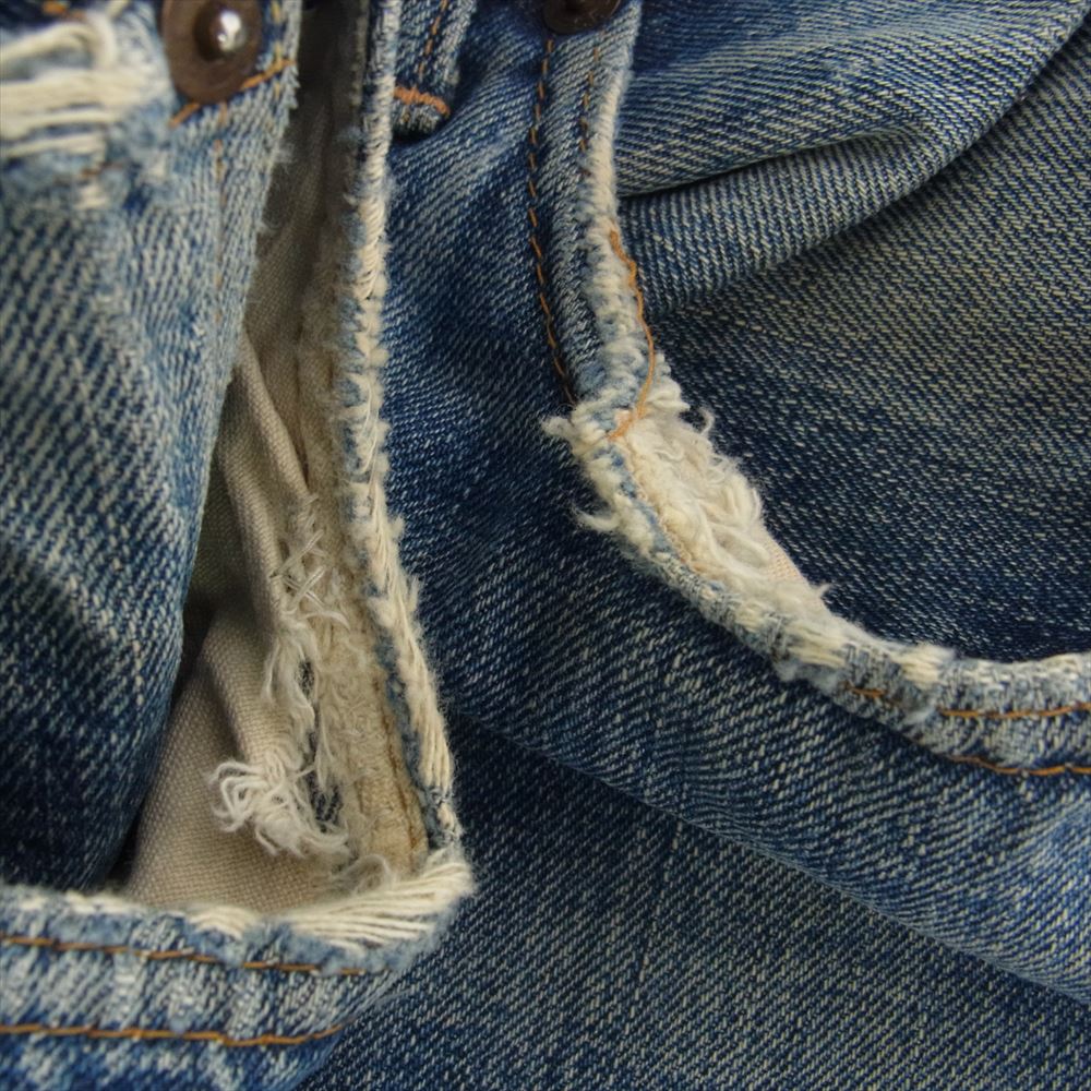Levi's リーバイス 501 66前期 BIGE 刻印6 フライボタン裏刻印E バックポケット裏シングル コインポケット裏チェーン デニム パンツ インディゴブルー系【中古】