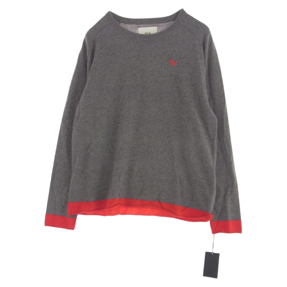 ガヴィル GVL-24AWT-0657 pullover knit ロゴ 刺繍 プルオーバー ニット グレー系 レッド系 1【中古】