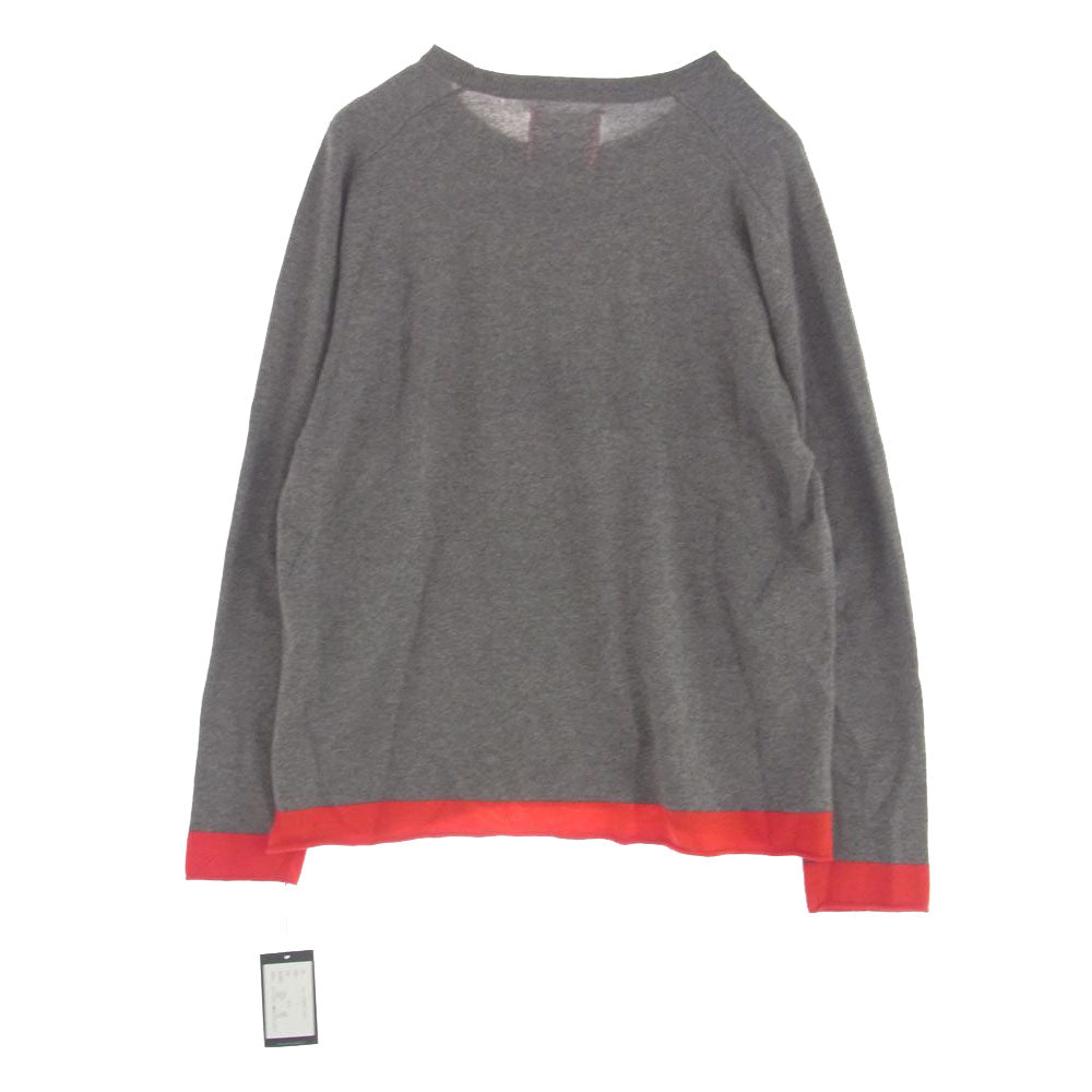 ガヴィル GVL-24AWT-0657 pullover knit ロゴ 刺繍 プルオーバー ニット グレー系 レッド系 1【中古】