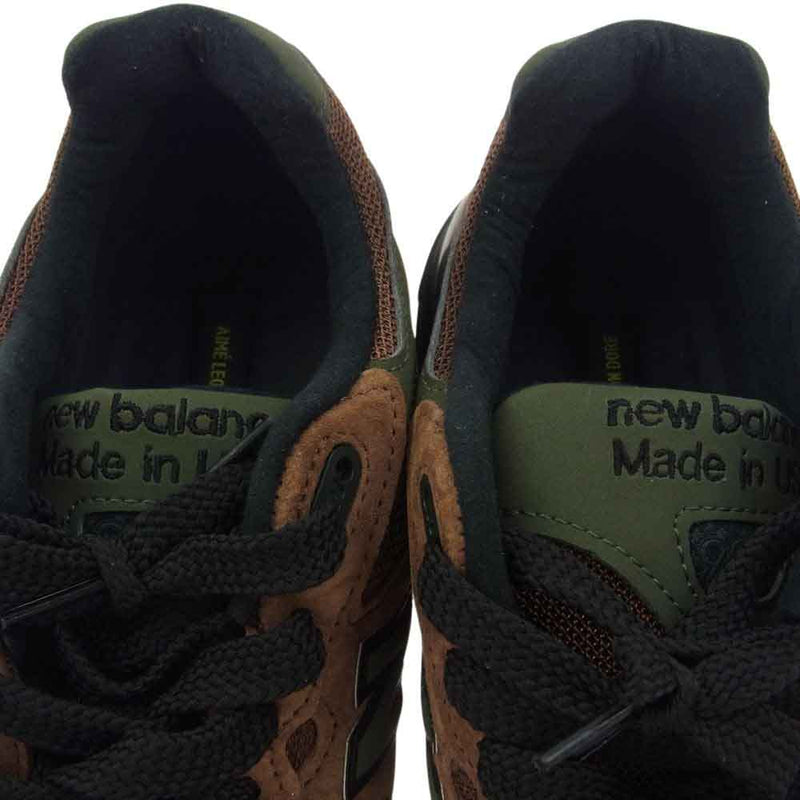 NEW BALANCE ニューバランス MR993ALD × Aim? Leon dore エメレオンドレ 993 Brown スエード メッシュ スニーカー ブラウン系 カーキ系 27cm【美品】【中古】