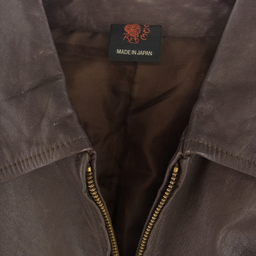 REDMOON レッドムーン 日本製 牛革 レザージャケット ジップアップ ジャケット ブラウン系 M【中古】