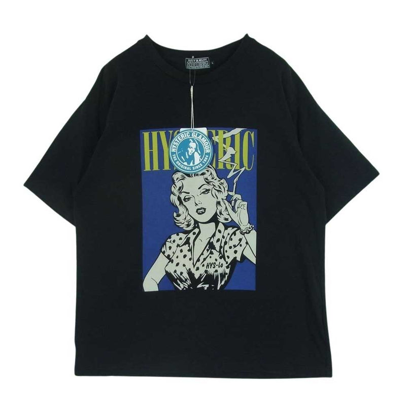 HYSTERIC GLAMOUR ヒステリックグラマー 22AW 02223CT14 AGAINST THE WORLD アゲインストザワールド 半袖 Tシャツ ブラック系 L【中古】