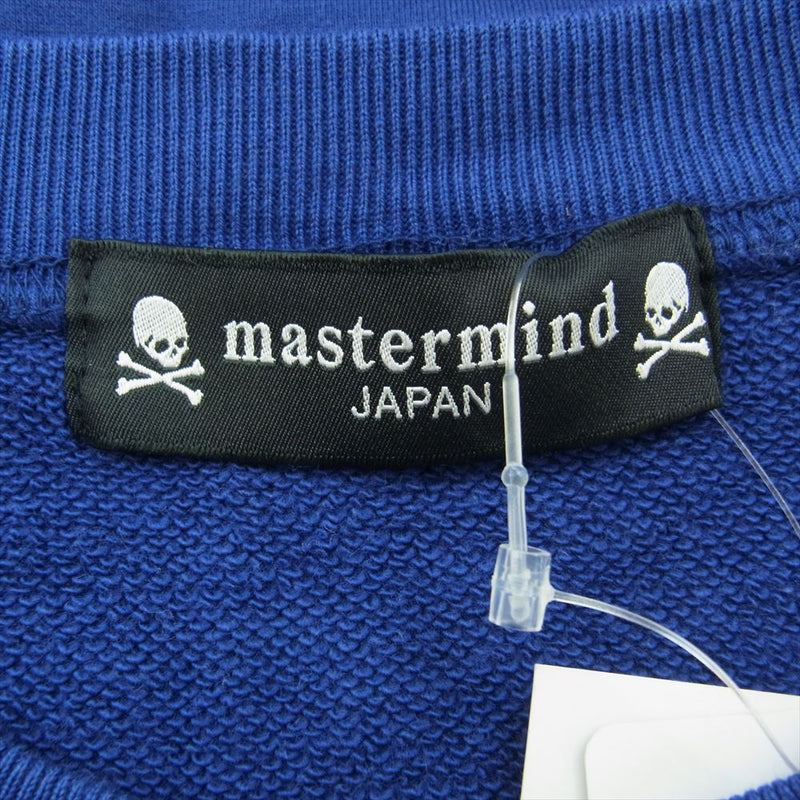 mastermind JAPAN マスターマインドジャパン MJ21E07-SW067-011 バイカラー スカルプリント クルーネック スウェット トレーナー ブルー系 L【美品】【中古】