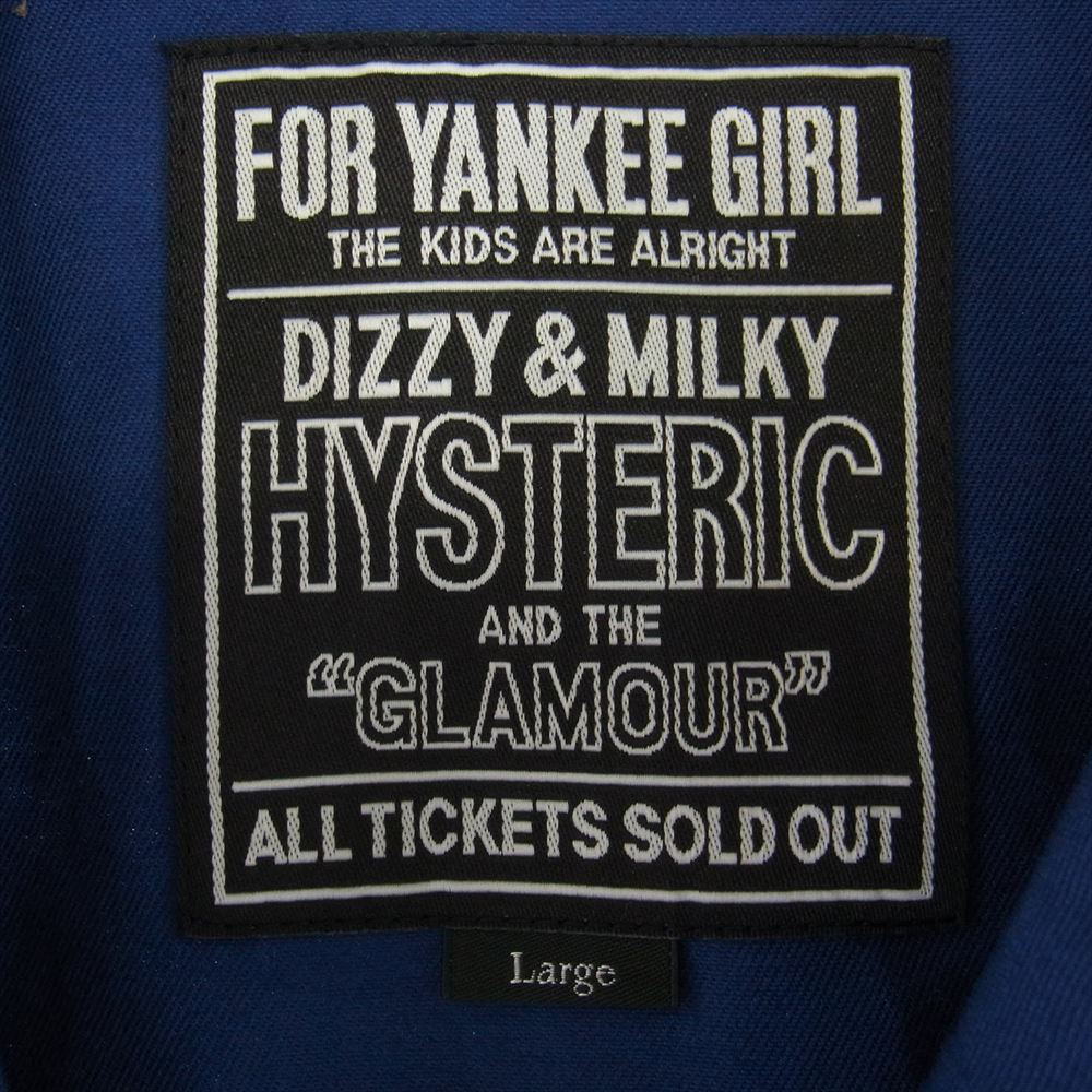 HYSTERIC GLAMOUR ヒステリックグラマー 24AW 02243AB11 DETROIT ROCK デトロイト レーシングジャケット ブルー系 L【新古品】【未使用】【中古】