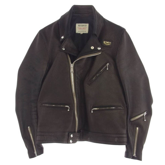 Lewis Leathers ルイスレザー ×  THE REAL McCOY’S リアルマッコイズ Cyclone サイクロン ディアスキン ダブル レザー ライダース ジャケット ブラック系 38【中古】