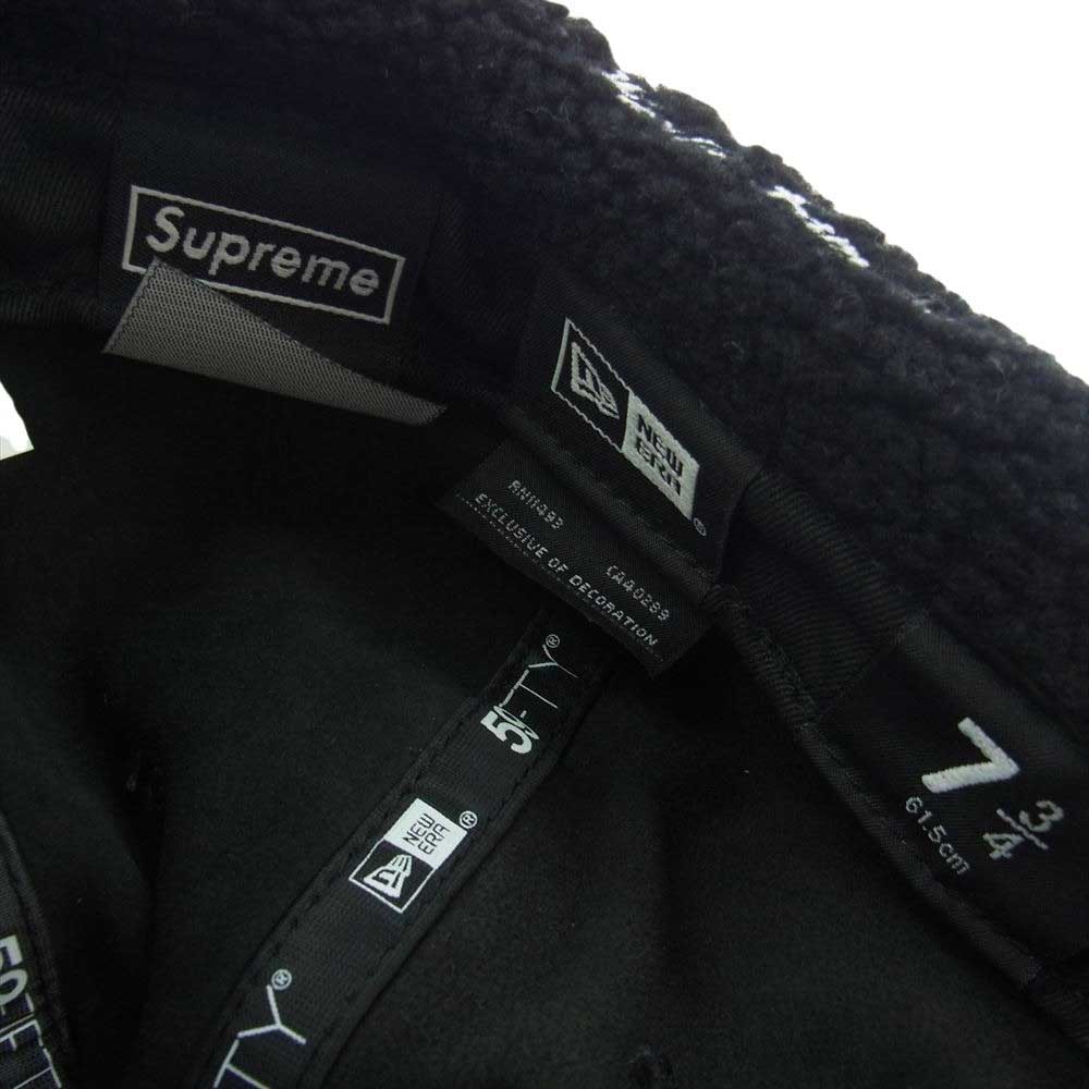 Supreme シュプリーム 22AW Leather Earflap Box Logo New Era レザー イヤフラップ ボックス ロゴ ニューエラ フライト キャップ 帽子 ブラック系 61.5cm 【中古】