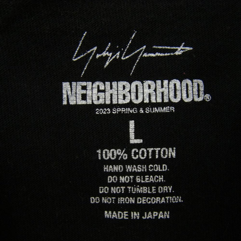 NEIGHBORHOOD ネイバーフッド 23SS HZ-T63-288 × Yohji Yamamoto POUR HOMME ヨウジ ヤマモトプールオム YN.CREW NECK LS ロングスリーブ 長袖 Tシャツ ブラック系 L【中古】