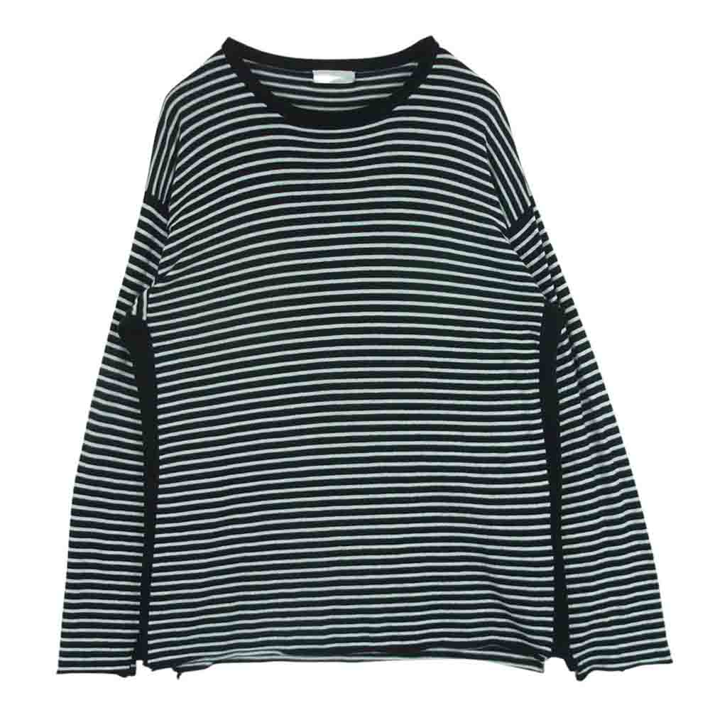 ファッチーズ FCS18WK018 カシミヤ混 LS ボーダー ニット ブラック系 ホワイト系 2【中古】