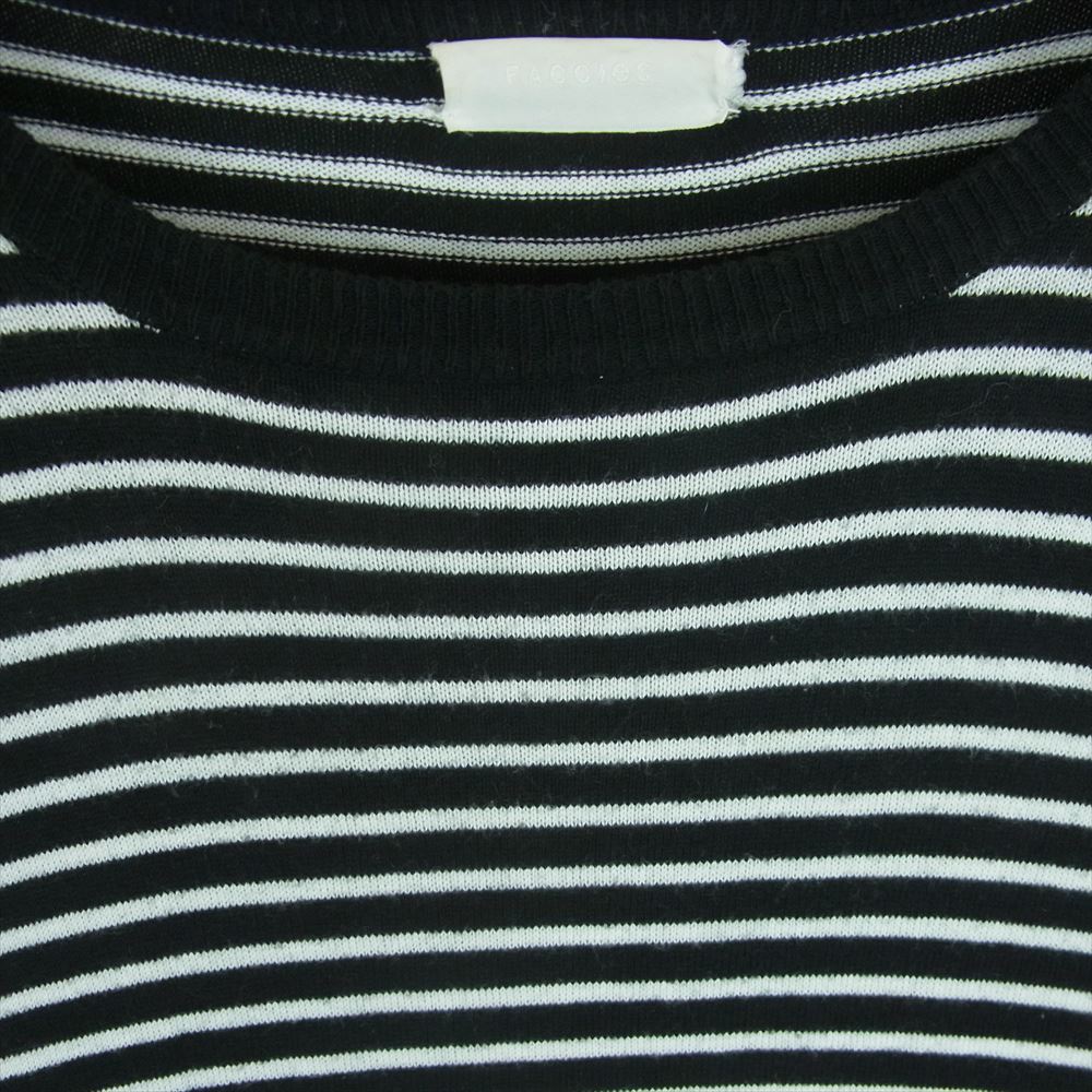 ファッチーズ FCS18WK018 カシミヤ混 LS ボーダー ニット ブラック系 ホワイト系 2【中古】