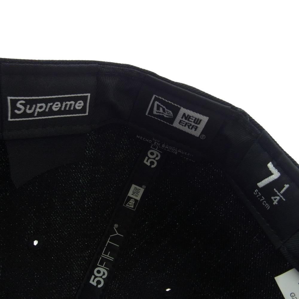 Supreme シュプリーム 18AW × NEW ERA ニューエラ Classic Script Cap クラシック スクリプトロゴ 6パネル ベースボール キャップ ブラック系 57.7cm【中古】