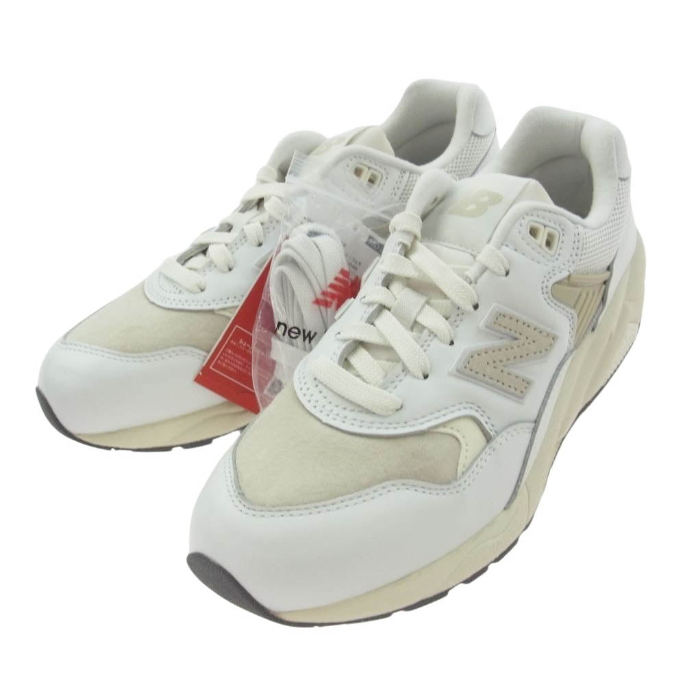 NEW BALANCE ニューバランス MT580VTG フルグレインレザー ローカット スニーカー ホワイト系 25.5cm【新古品】【未使用】【中古】