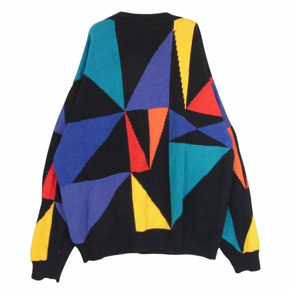 クロフト＆バロー クルーネック 総柄 コットン ニット XXL【中古】
