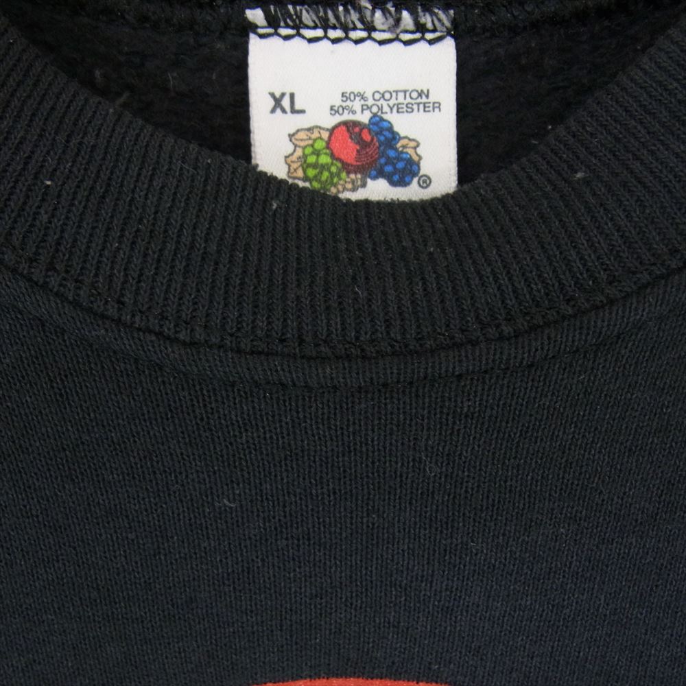 ヴィンテージ USA製 90s FRUIT OF THE LOOM フルーツオブザルーム タグ RODEO ロデオ ロゴ プリント スウェット ブラック系 XL【中古】