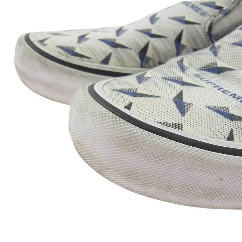 Supreme シュプリーム 19SS × Vans バンズ Diamond Plate Slip-On Pro ダイヤモンド プレート スリッポン プロ スニーカー ホワイト系 27.5cm【中古】