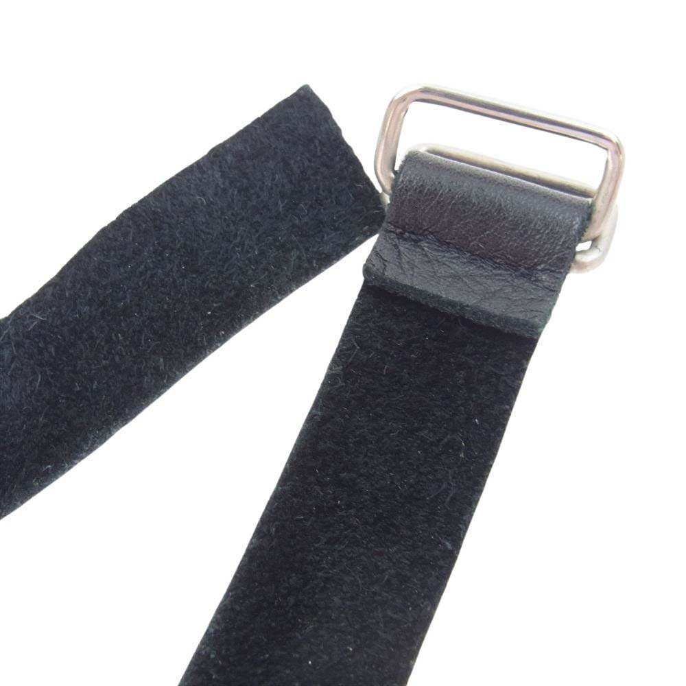 Yohji Yamamoto ヨウジヤマモト UB-A99-950 syte サイト レザー スタッズ装飾 フリンジ チョーカー ストラップ ブラック系 シルバー系【中古】