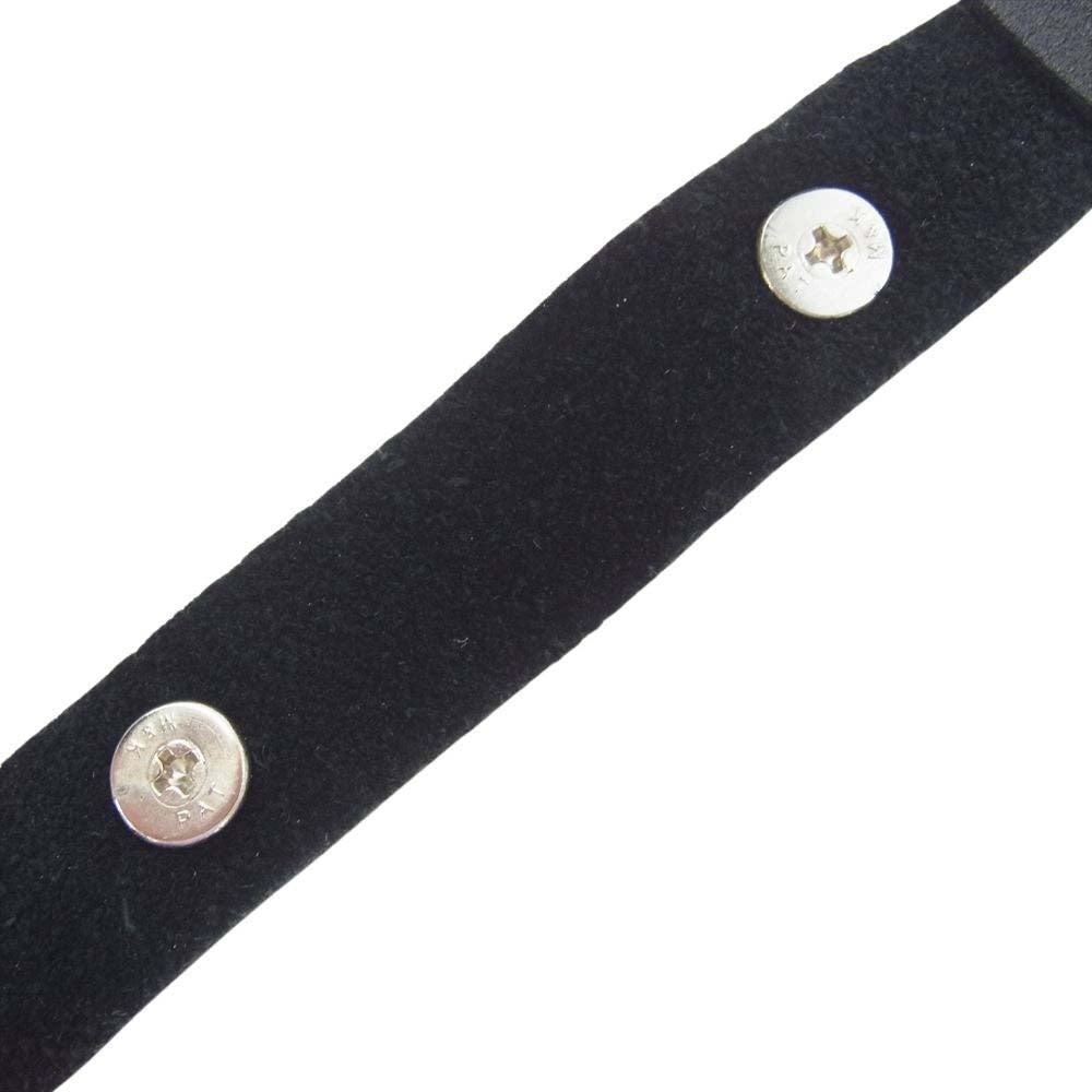 Yohji Yamamoto ヨウジヤマモト UB-A99-950 syte サイト レザー スタッズ装飾 フリンジ チョーカー ストラップ ブラック系 シルバー系【中古】