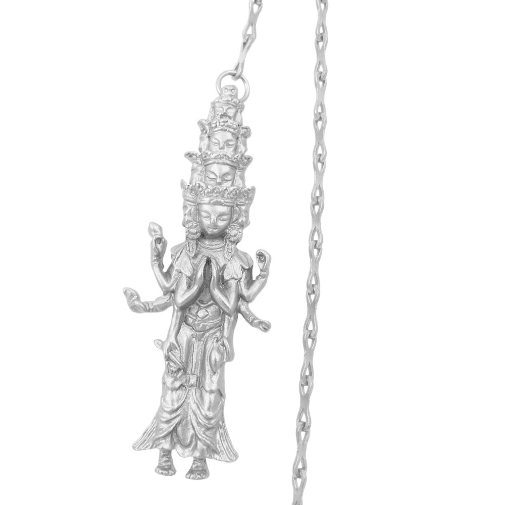 Yohji Yamamoto POUR HOMME ヨウジヤマモトプールオム 19AW HC-A18-968 50mm横顔バッジ 千手観音 チェーン ブローチ シルバー系【極上美品】【中古】