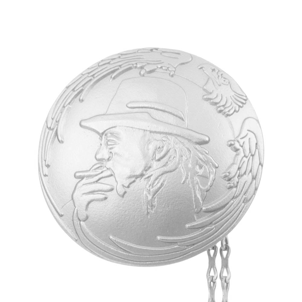 Yohji Yamamoto POUR HOMME ヨウジヤマモトプールオム 19AW HC-A18-968 50mm横顔バッジ 千手観音 チェーン ブローチ シルバー系【極上美品】【中古】