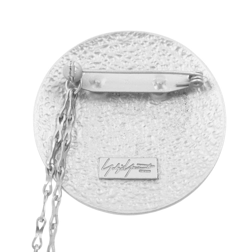 Yohji Yamamoto POUR HOMME ヨウジヤマモトプールオム 19AW HC-A18-968 50mm横顔バッジ 千手観音 チェーン ブローチ シルバー系【極上美品】【中古】